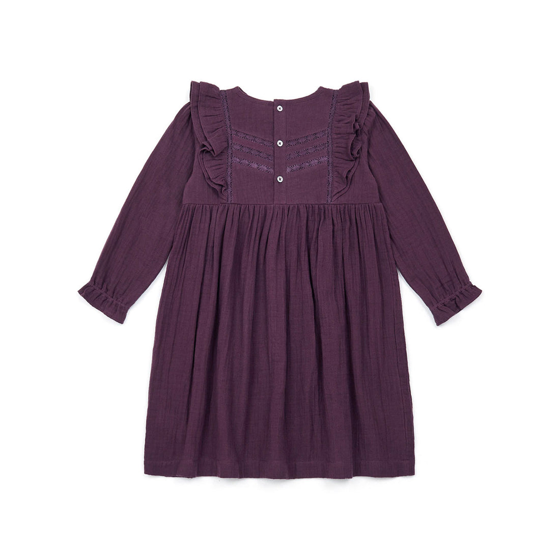 Bonton Bruyere Daya Heather Ruffled Yoke Dress
