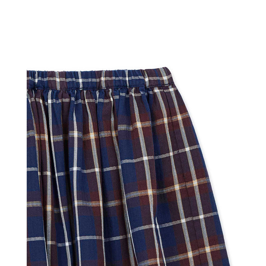 Bonton Denim Plaid Skirt