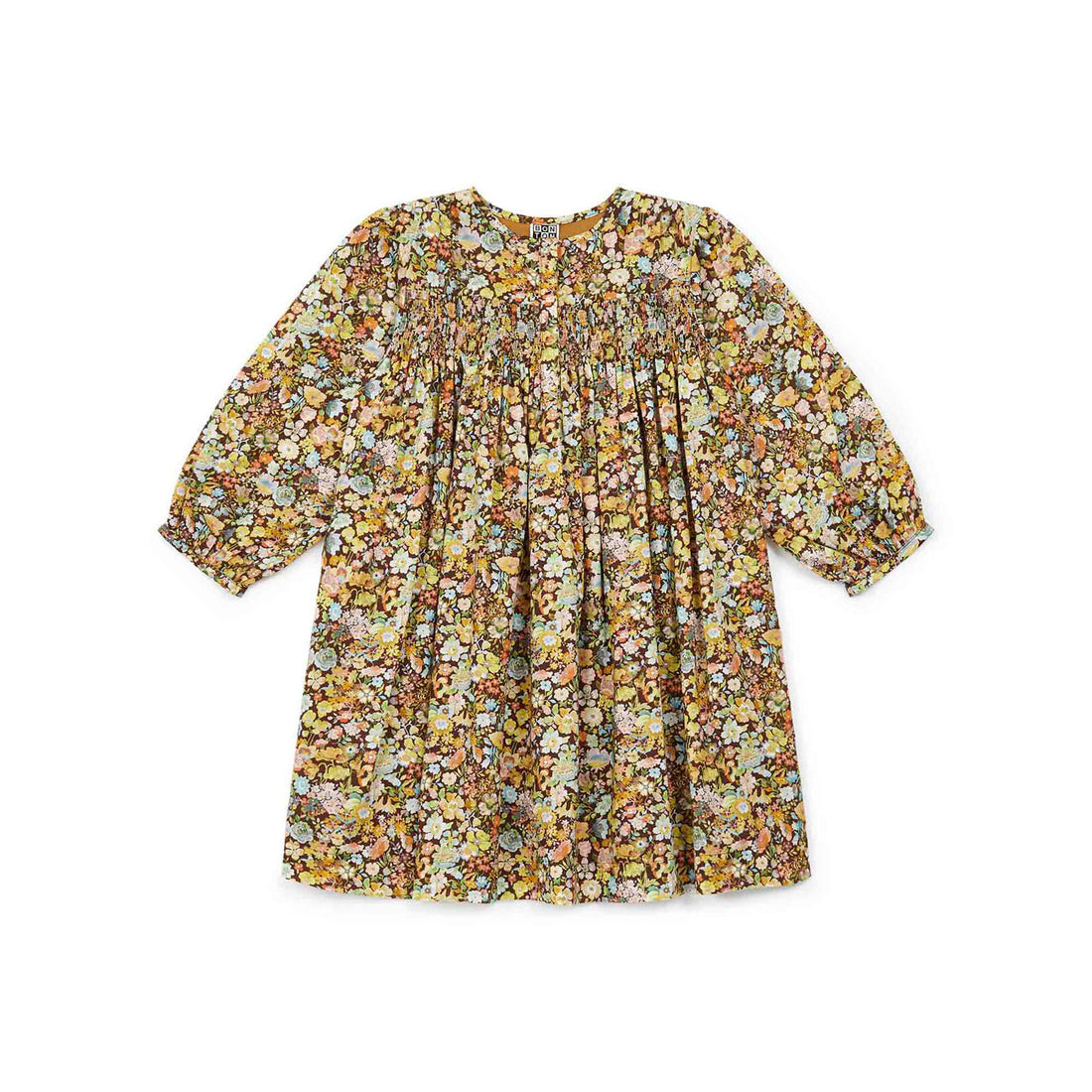 Bonton Liberty Brown Franco Smocked Dress
