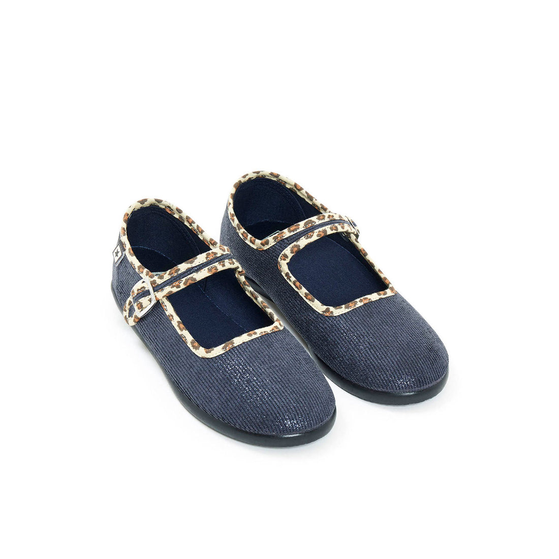 Bonton Marine Floral Trimmed Mary Janes