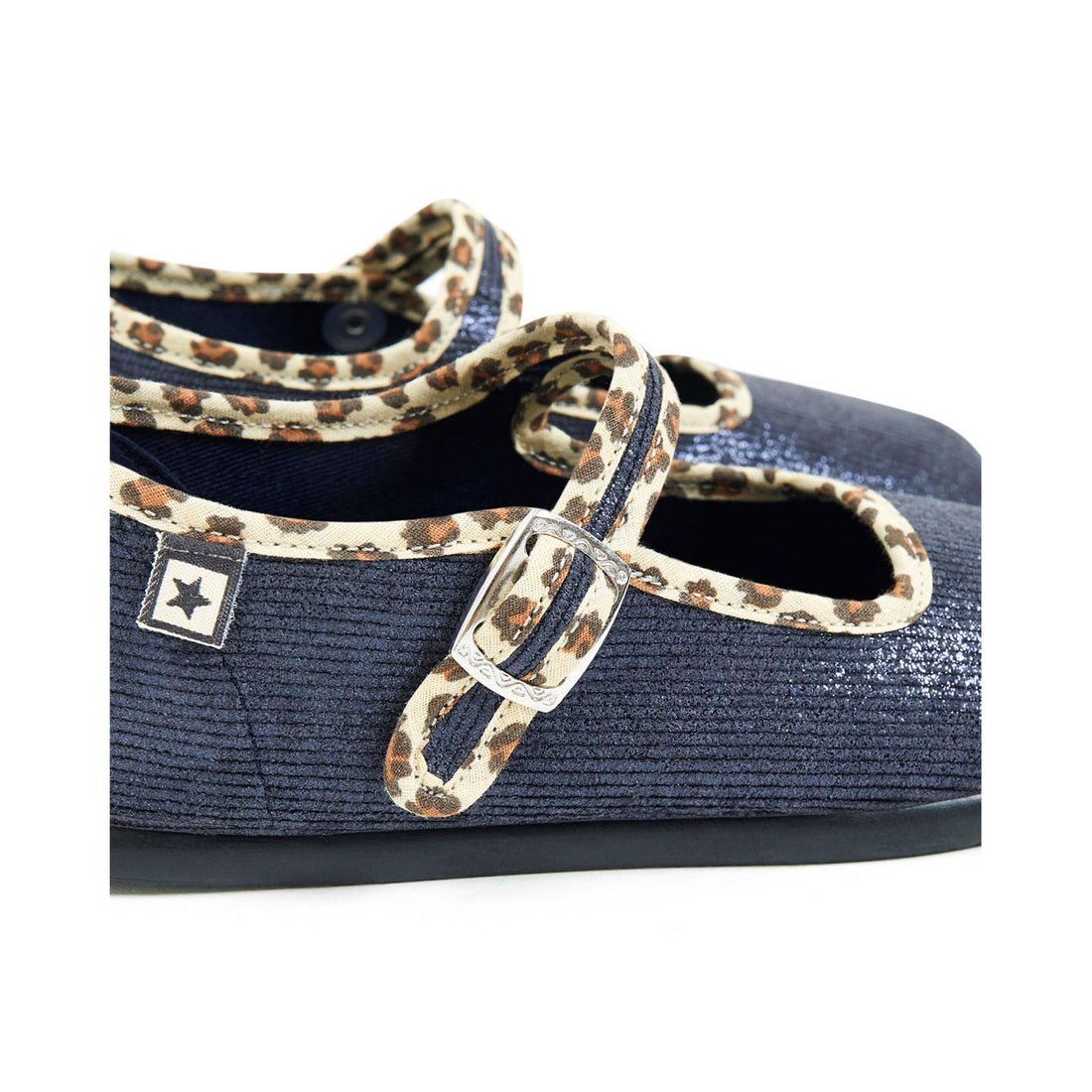 Bonton Marine Floral Trimmed Mary Janes