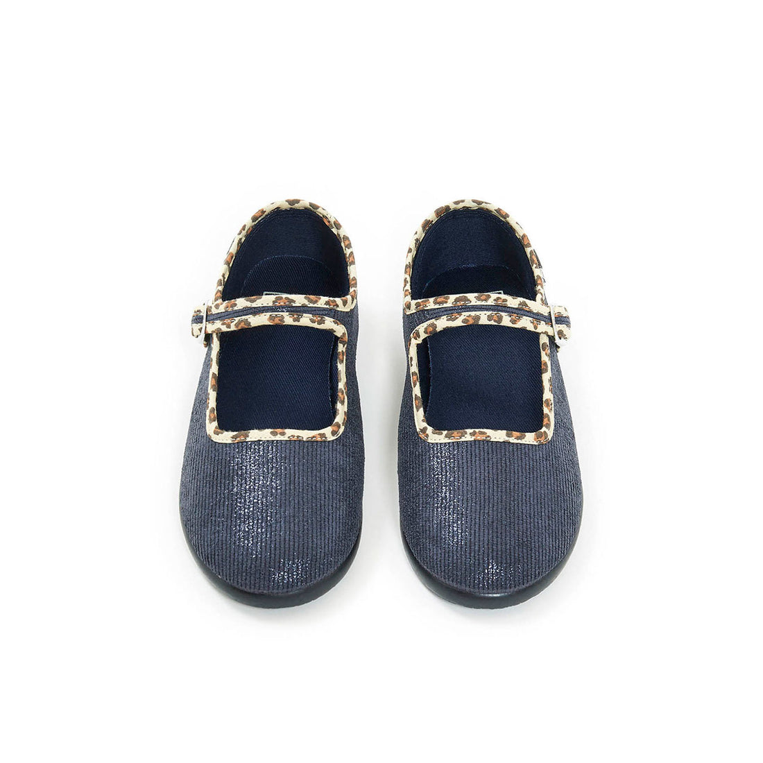Bonton Marine Floral Trimmed Mary Janes
