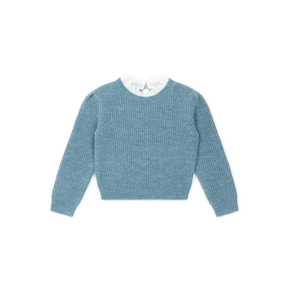 Bonton Blue Sorbonne Lace Knit Sweater