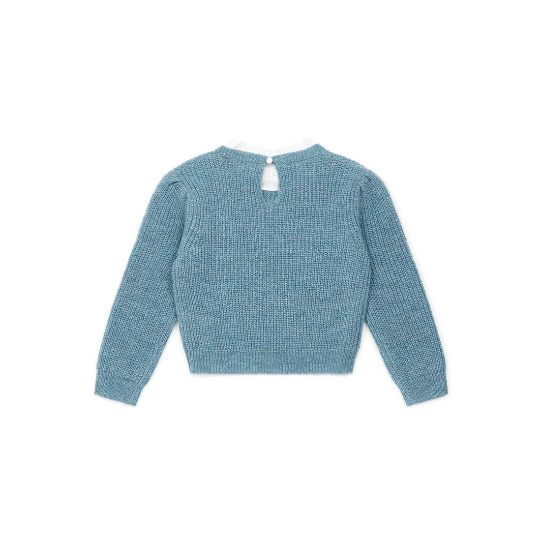 Bonton Blue Sorbonne Lace Knit Sweater