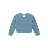 Bonton Blue Sorbonne Lace Knit Sweater
