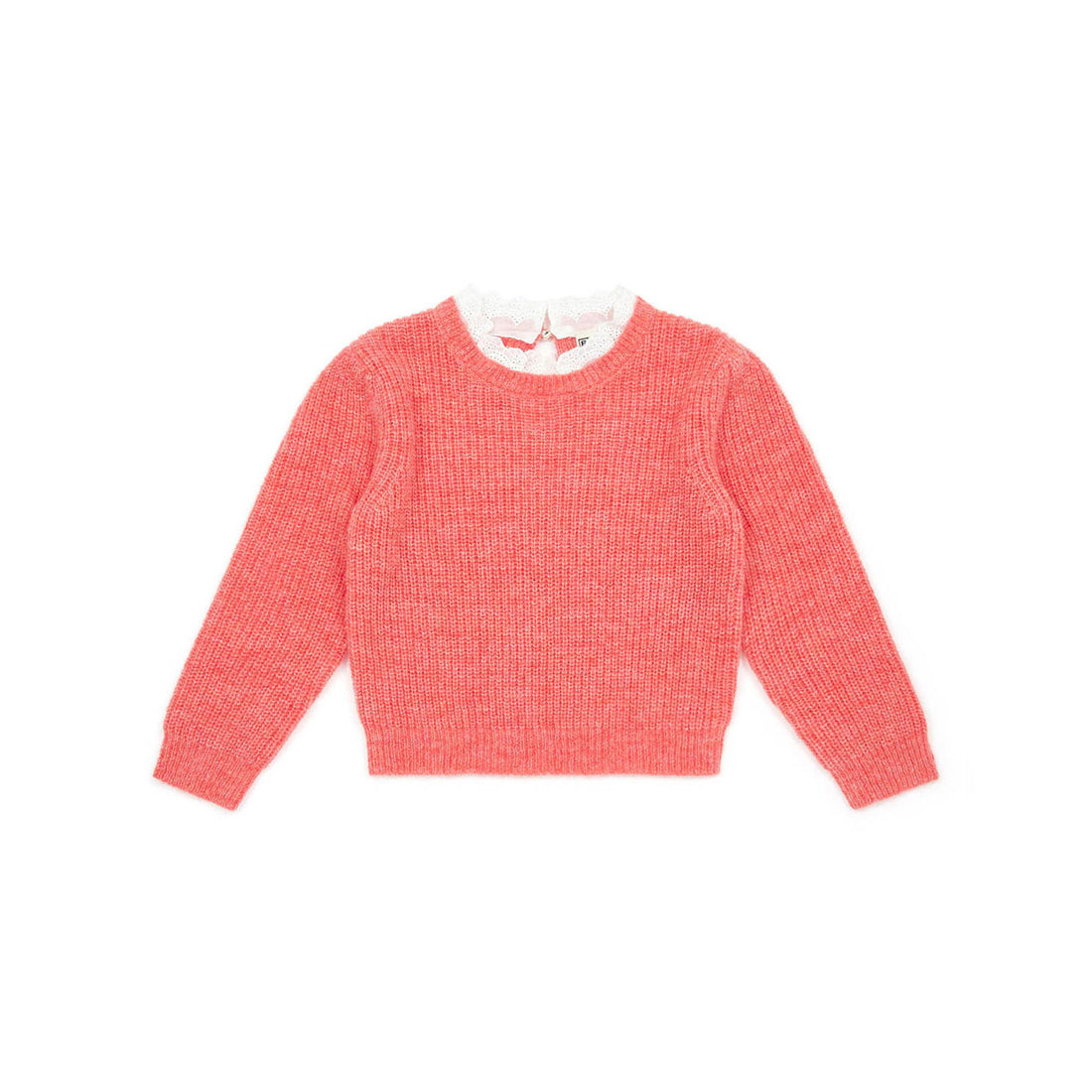 Bonton Bubble Pink Lace Knit Sweater