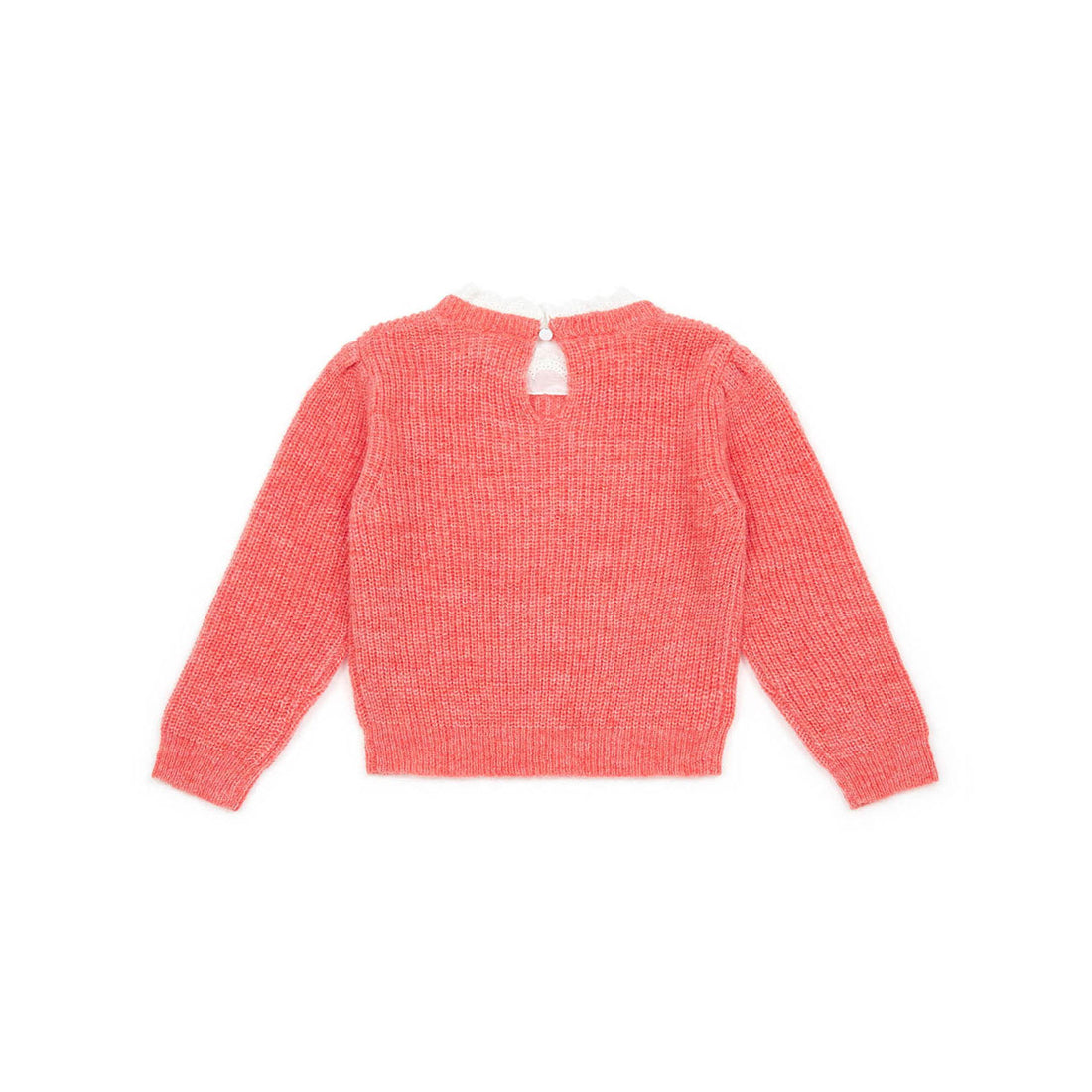 Bonton Bubble Pink Lace Knit Sweater