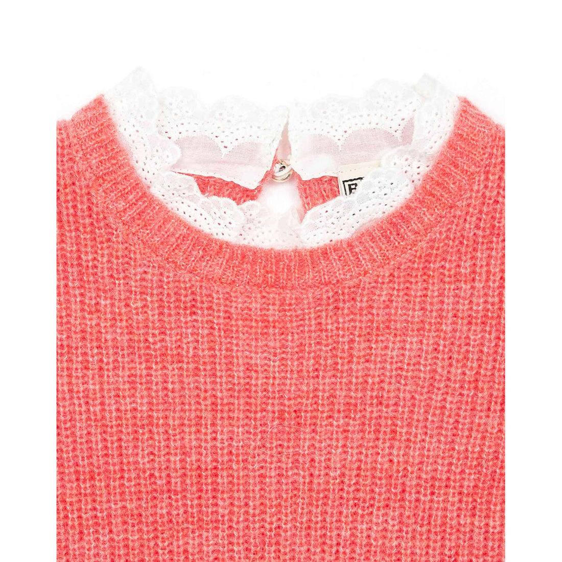 Bonton Bubble Pink Lace Knit Sweater