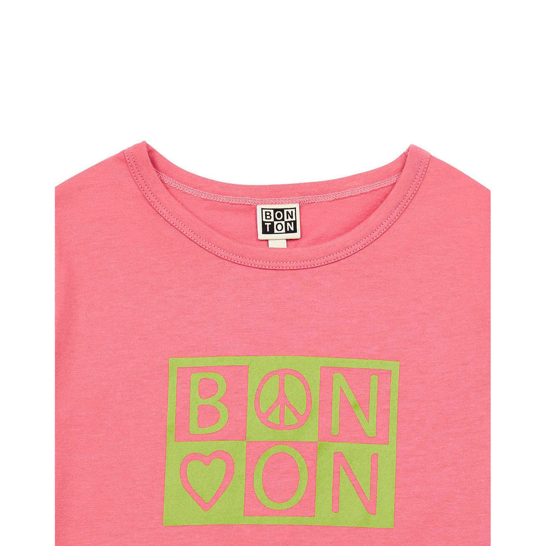 Bonton Bubble Pink Logo Print Tee