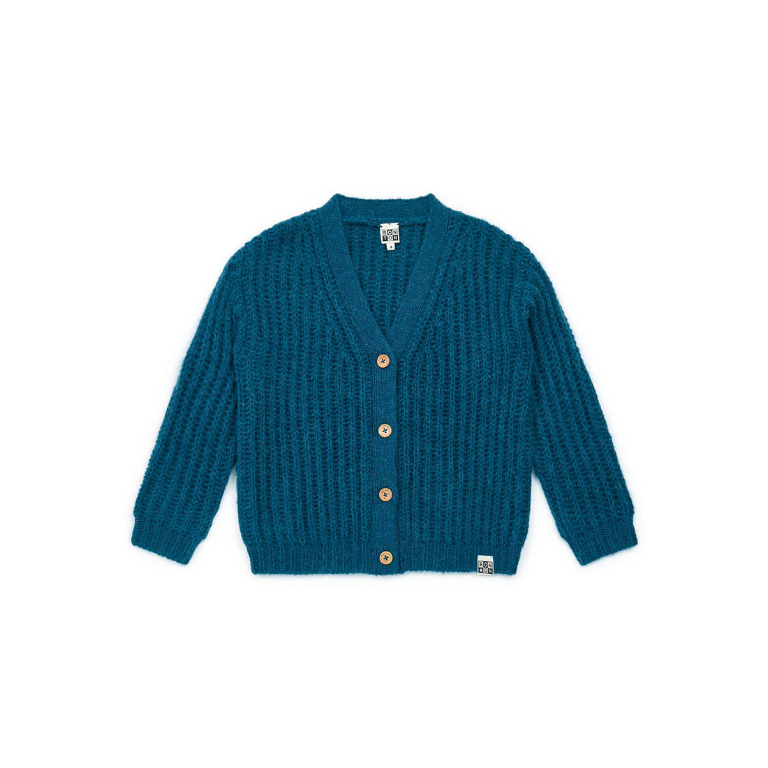 Bonton Daddy Duck Ribbed V-neck Cardigan