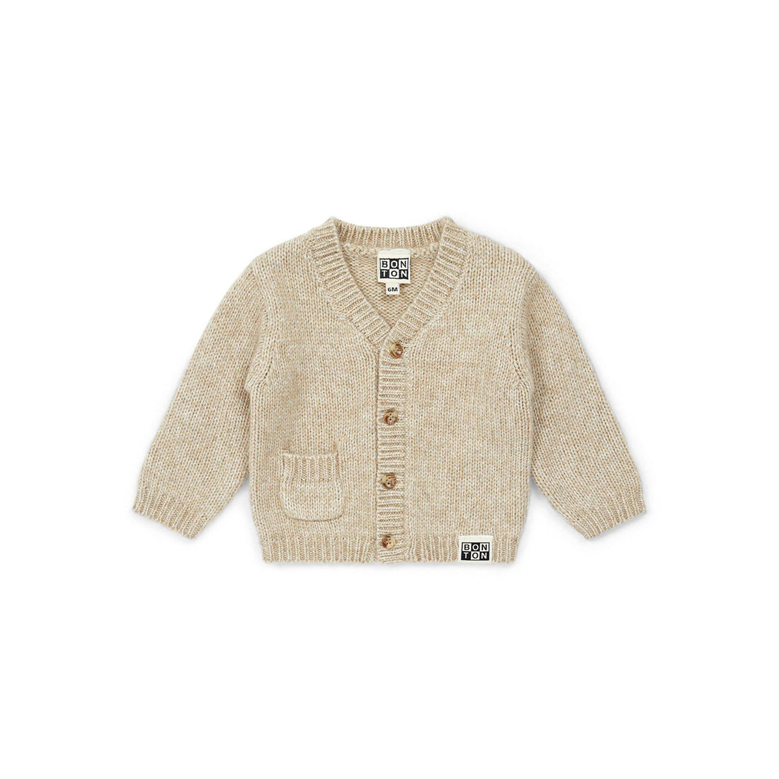 Bonton Beige Chine Baby Cardigan