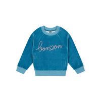 Bonton Blue Sorbonne Velvet Sweatshirt