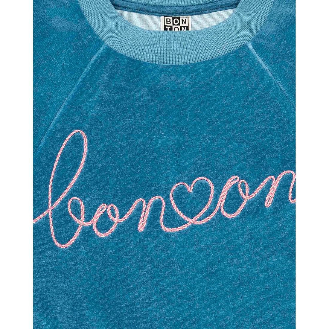 Bonton Blue Sorbonne Velvet Sweatshirt