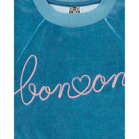 Bonton Blue Sorbonne Velvet Sweatshirt