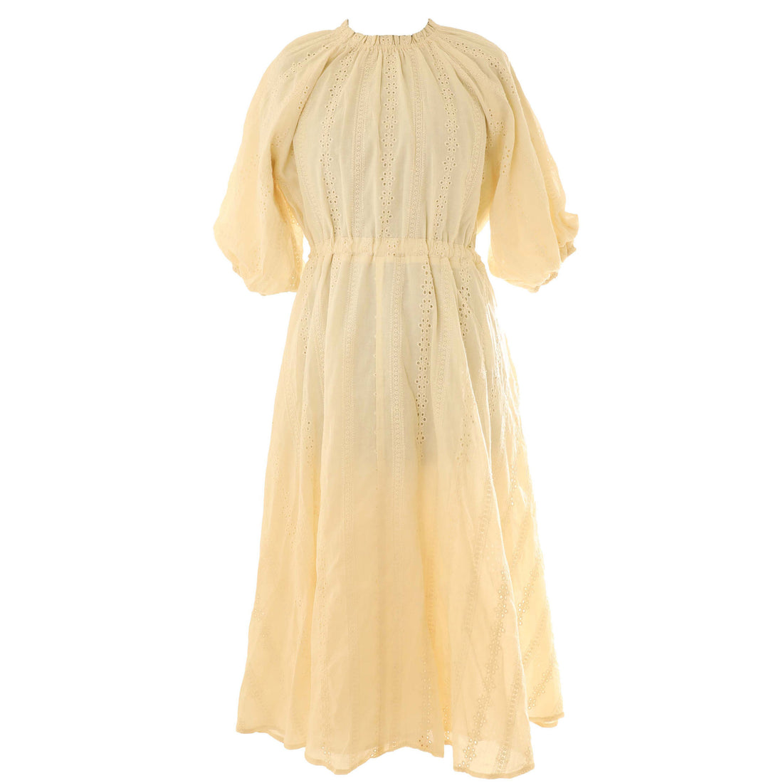 HEV Cream Eyelet Fabric Dress