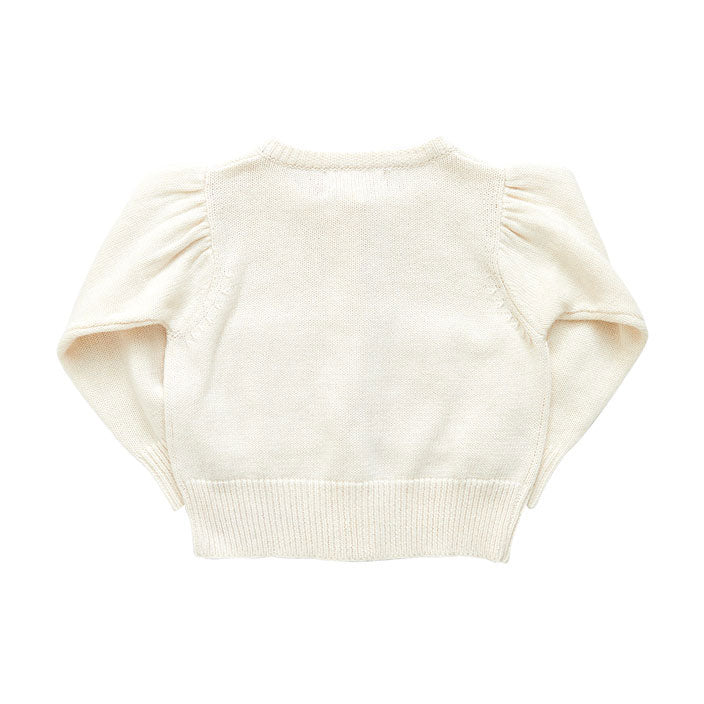 Pink Chicken Baby Heart Pocket Sweater - Cream