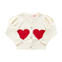 Pink Chicken Baby Heart Pocket Sweater - Cream