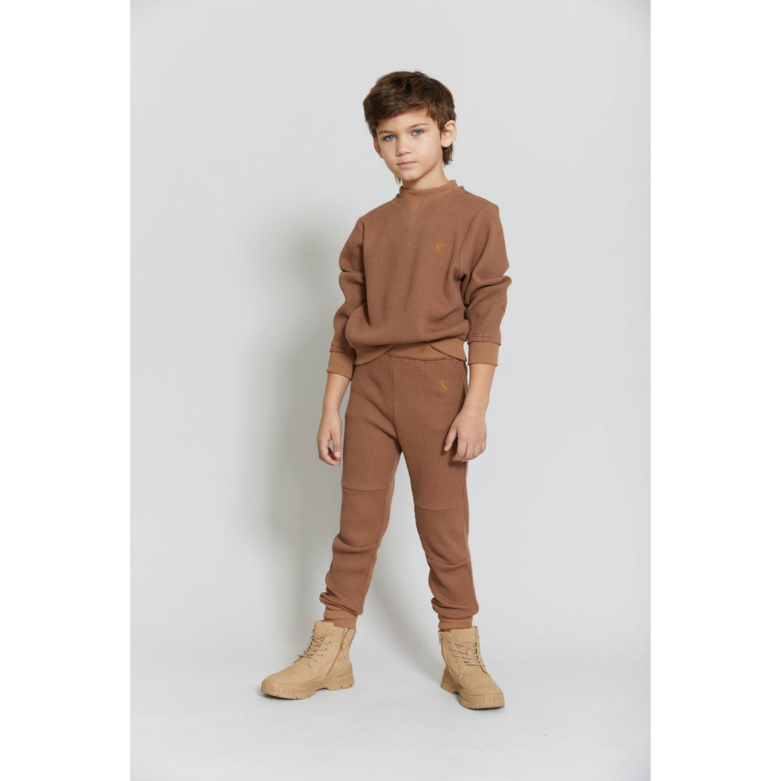 Hey Kid Tan Waffle Knit Top