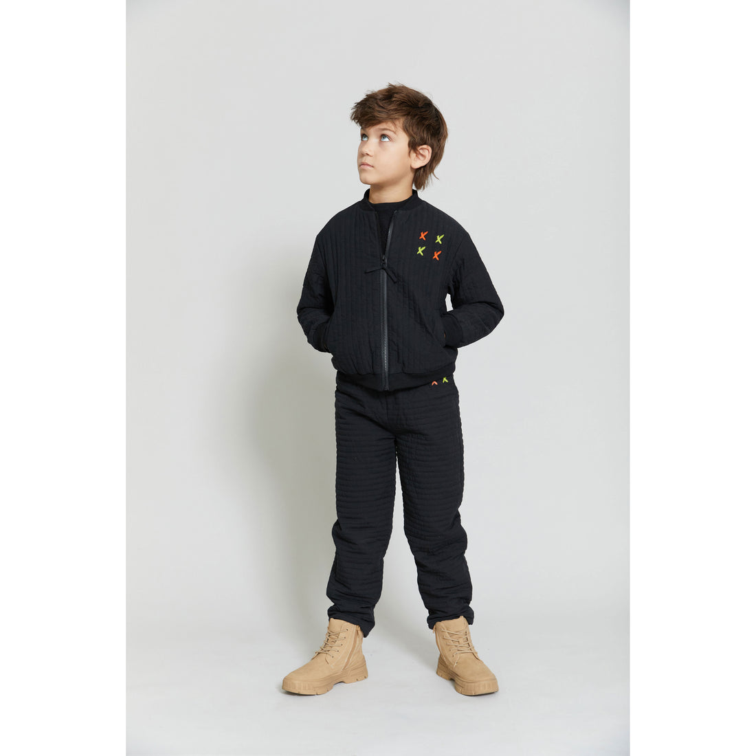 Hey Kid Black Zip Puffer Bomber