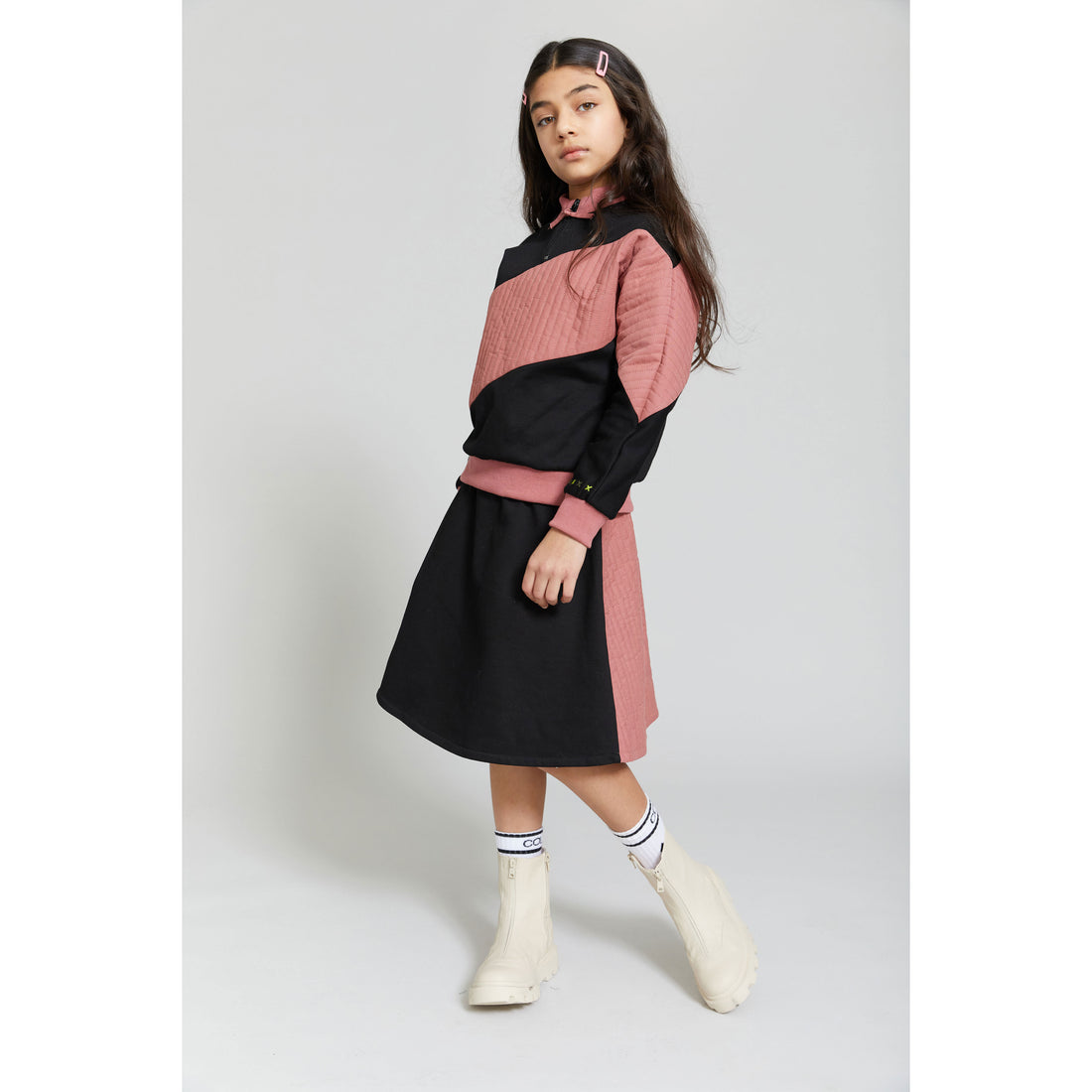 Hey Kid Pink and Black Horizontal Striped Top