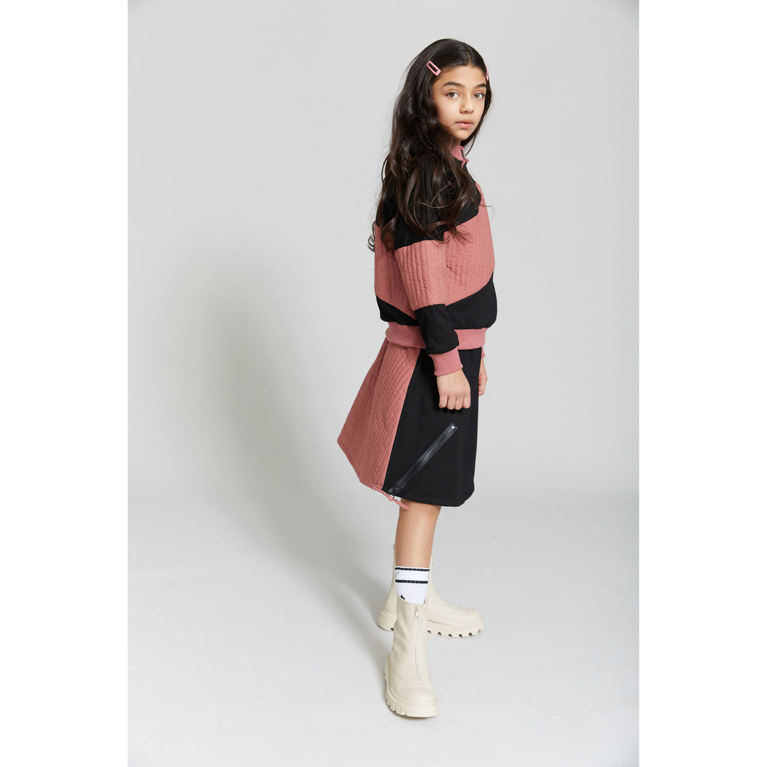 Hey Kid Pink and Black Zipper Skirt