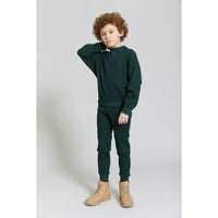 Hey Kid Green Waffle Knit Paneled Pants