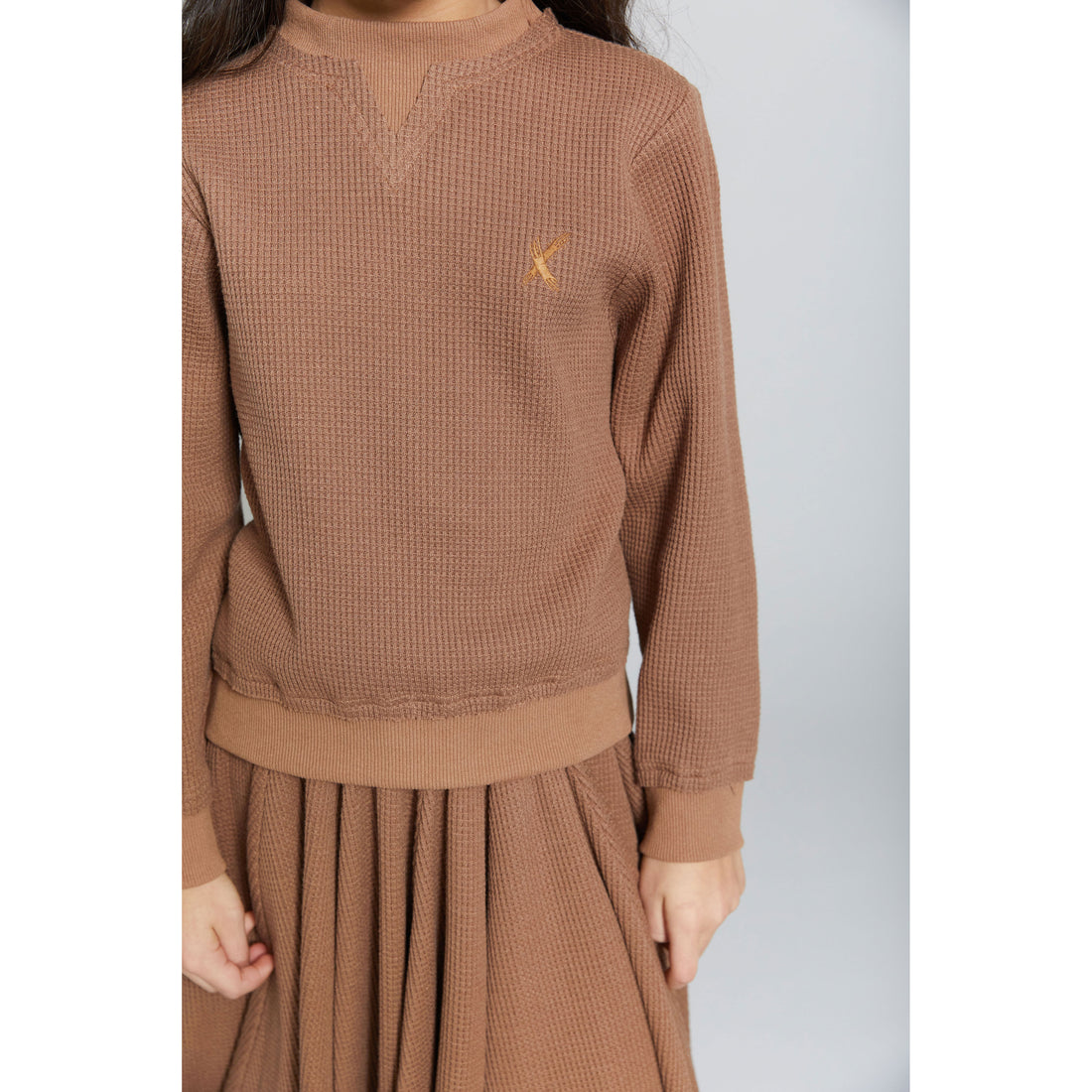 Hey Kid Tan Waffle Knit Skirt