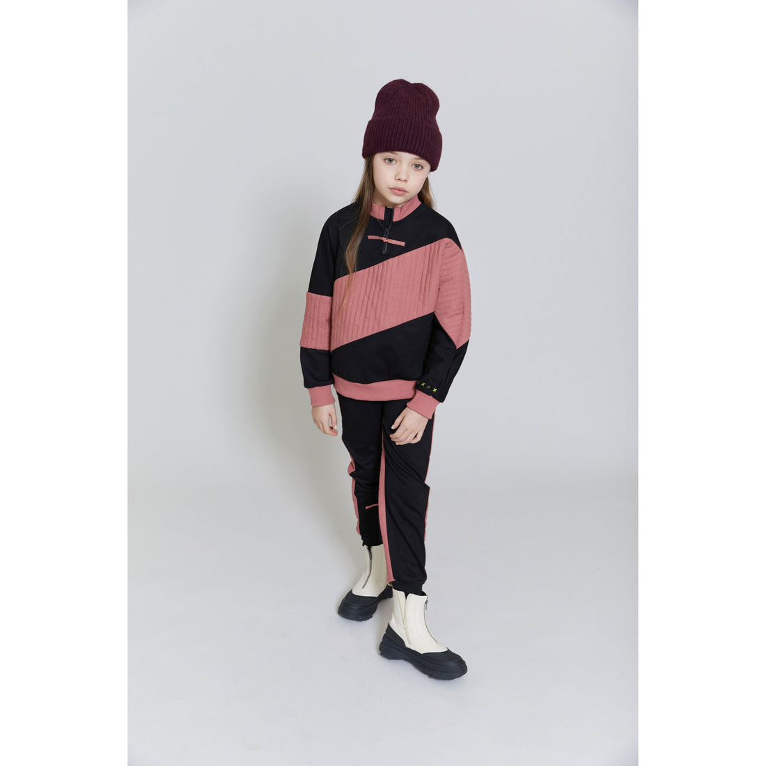 Hey Kid Pink and Black Horizontal Striped Top
