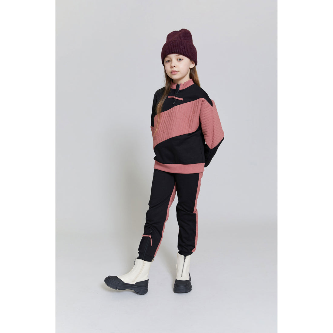 Hey Kid Pink and Black Horizontal Striped Top
