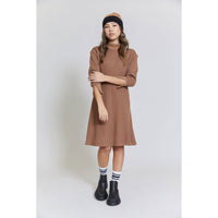 Hey Kid Tan Waffle Knit Dress