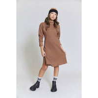 Hey Kid Tan Waffle Knit Dress