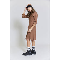 Hey Kid Tan Waffle Knit Dress