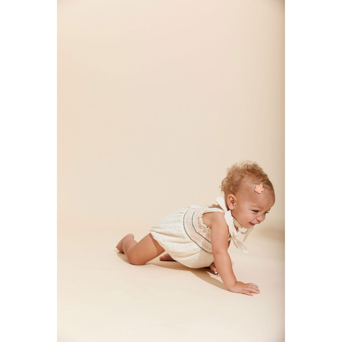 Hey Kid Smocking Detail Textured Onesie