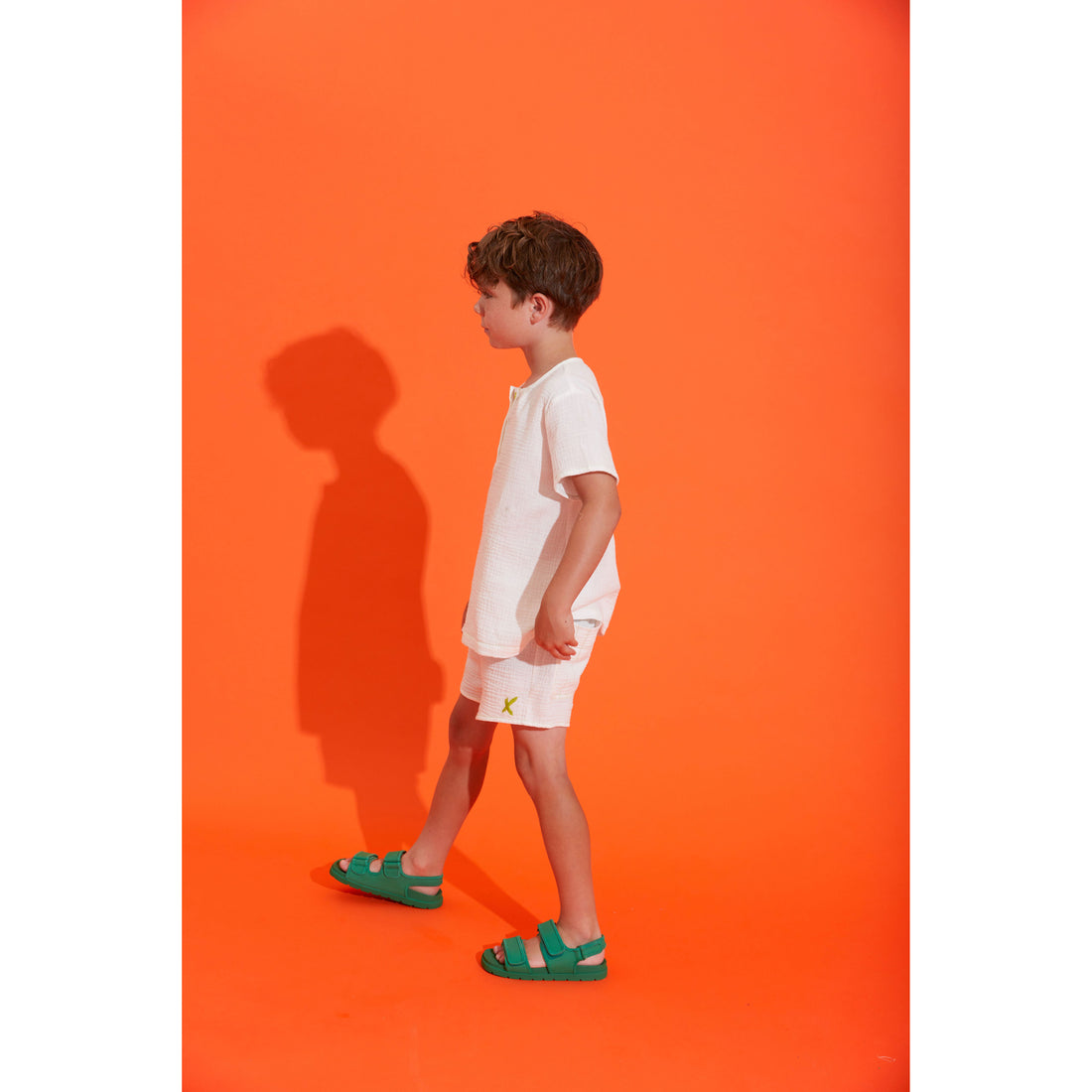 Hey Kid White Guaze-Fabric Shorts