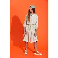 Hey Kid Tan Washed Henley with Elastic Cuffs