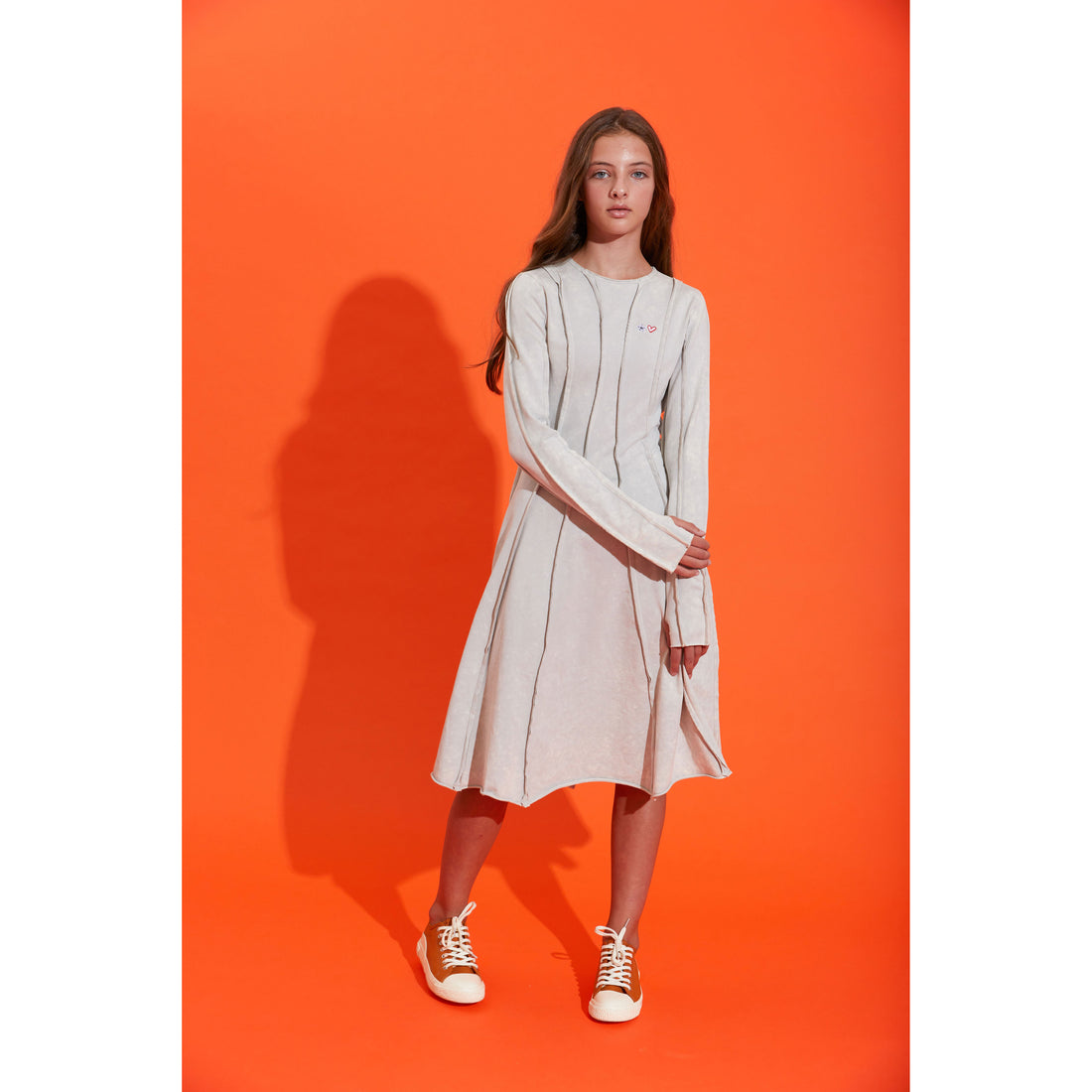 Hey Kid Grey Washed Seam Dress