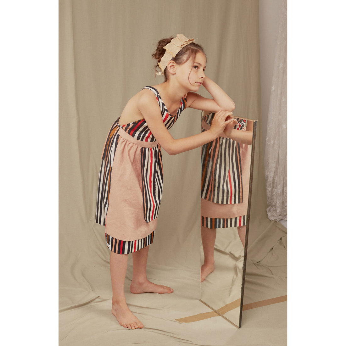 Hilda.Henri Striped Print Apron Dress