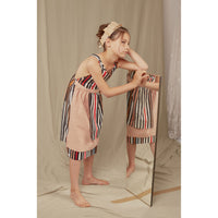 Hilda.Henri Striped Print Apron Dress