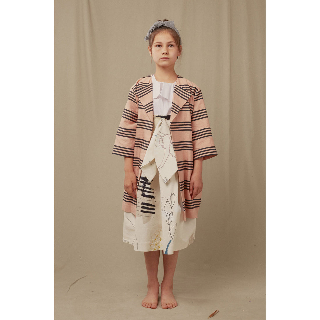 Hilda.Henri Salmon Tea Stripes Alizee Coat