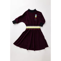 Hey Kid Maroon Sweatshirt Dress