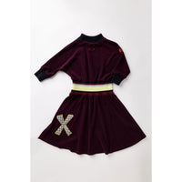 Hey Kid Maroon Sweatshirt Dress