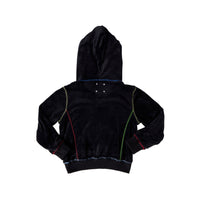 Hey Kid Embroidered Velour Hoodie