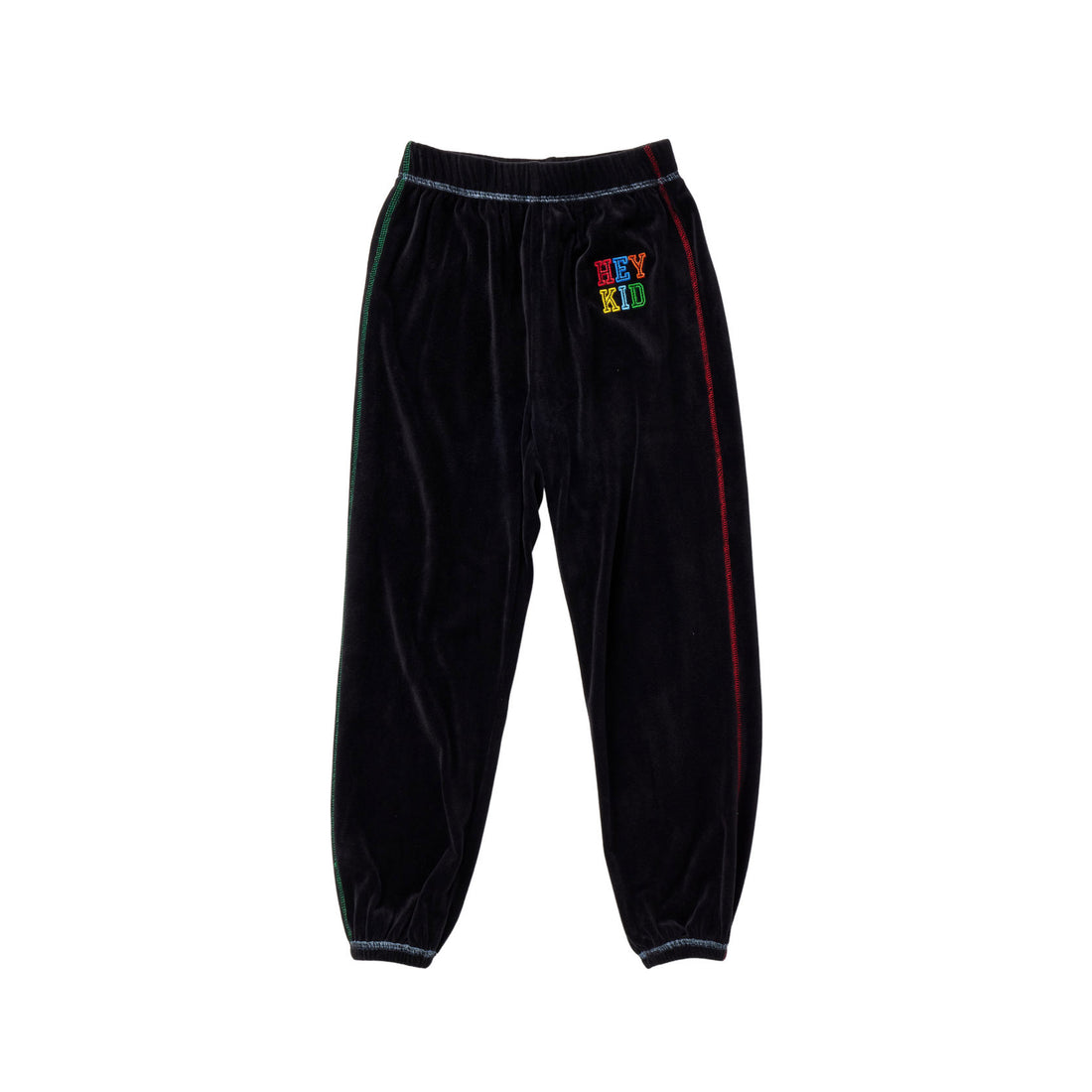 Hey Kid Embroidered Velour Pants