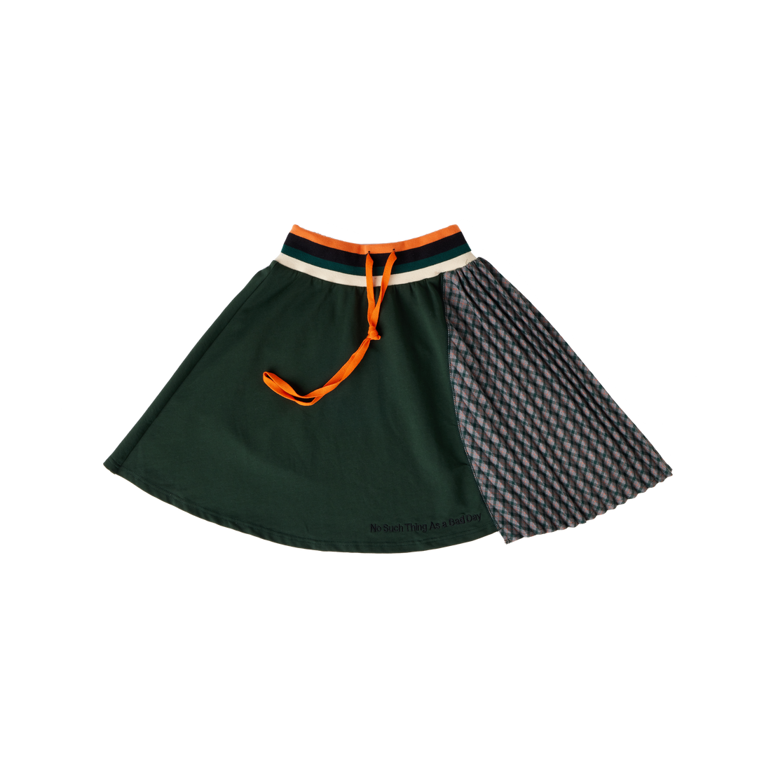 Hey Kid Green and Plaid Pocket Skirt