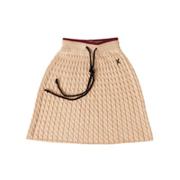 Hey Kid Beige Knit Skirt with Red Trim Detail