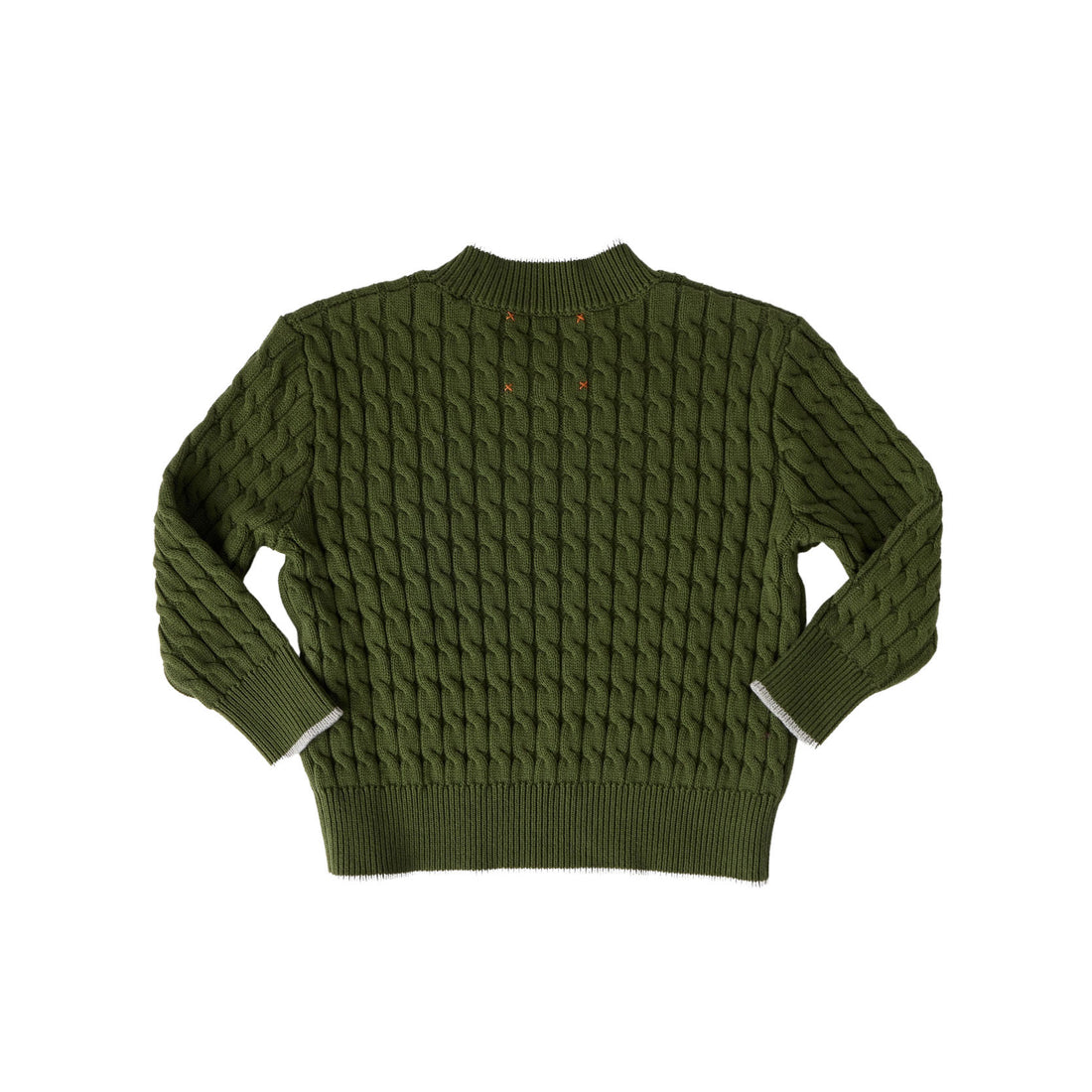 Hey Kid Green Knit Top with Gray Trim Detail