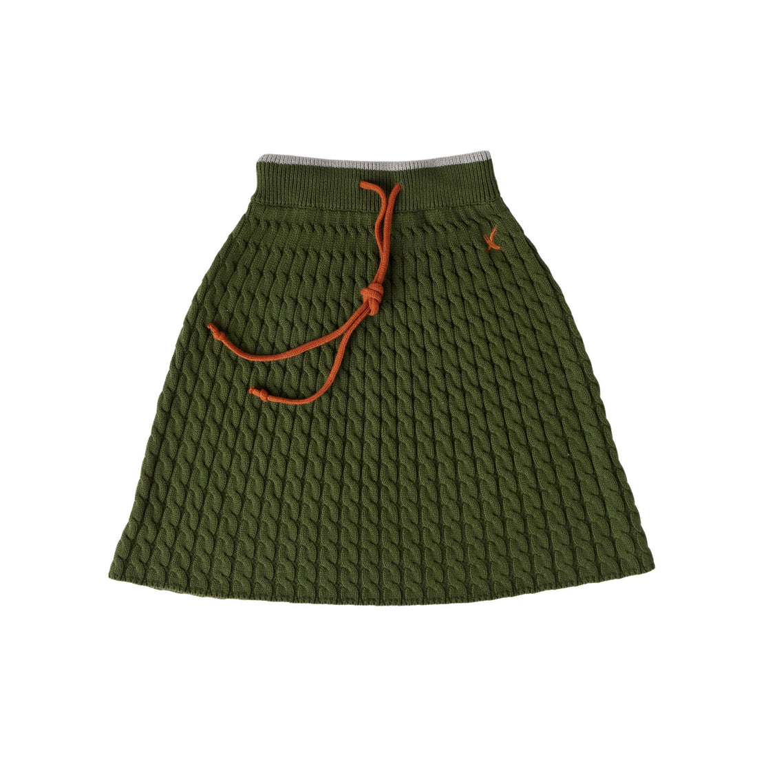 Hey Kid Green Knit Skirt with Gray Trim Detail