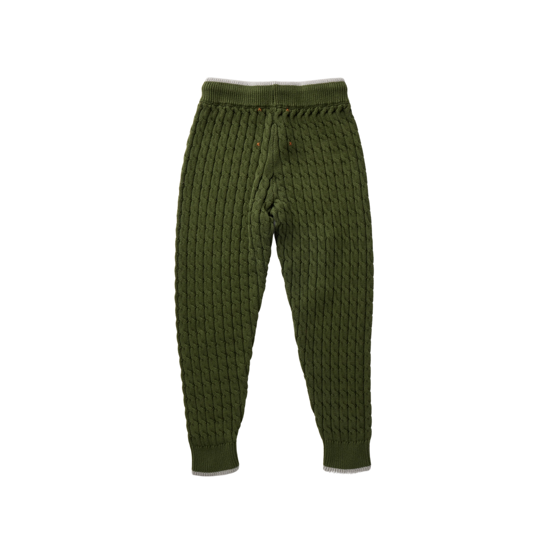 Hey Kid Green Knit Pants with Gray Trim Detail