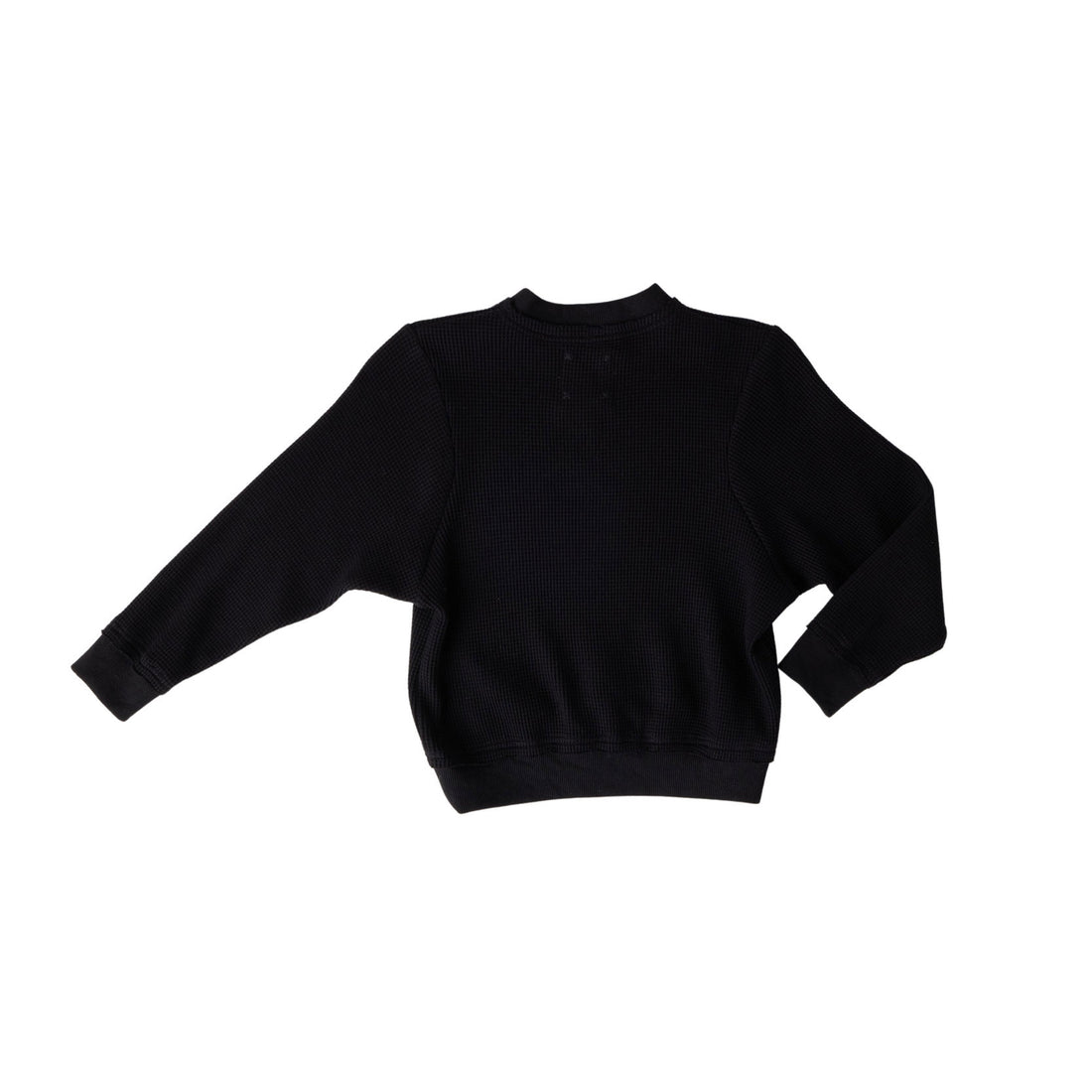 Hey Kid Black Waffle Knit Top