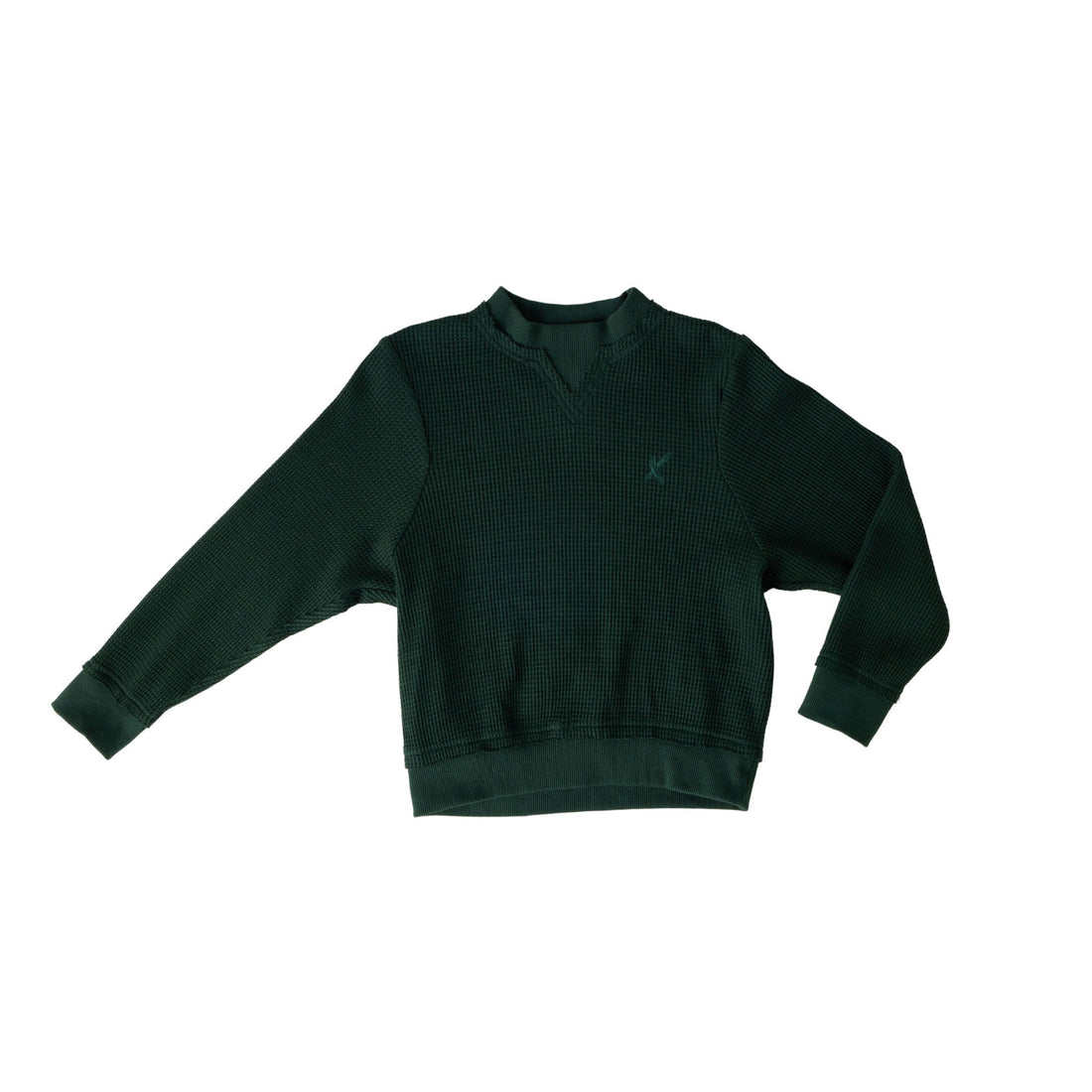 Hey Kid Green Waffle Knit Top